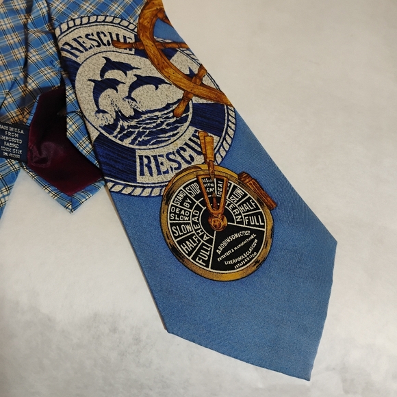 Polo Ralph Lauren nautical Vintage Sailing Rescue RARE Tie